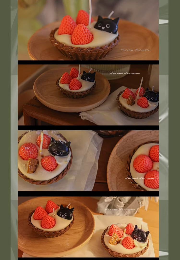 Black Cat and Strawberry Tart Scented Candle