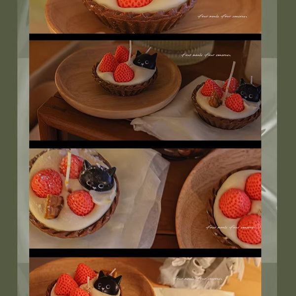 Black Cat and Strawberry Tart Scented Candle