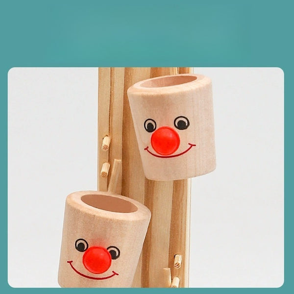 Wooden Clown Ball Drop Game