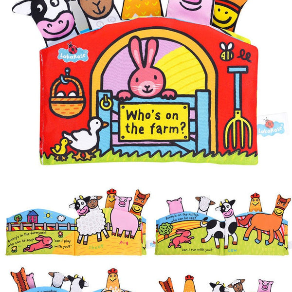 LakaRose Baby Sensory Soft Book - Crinkle & Squeak Animals
