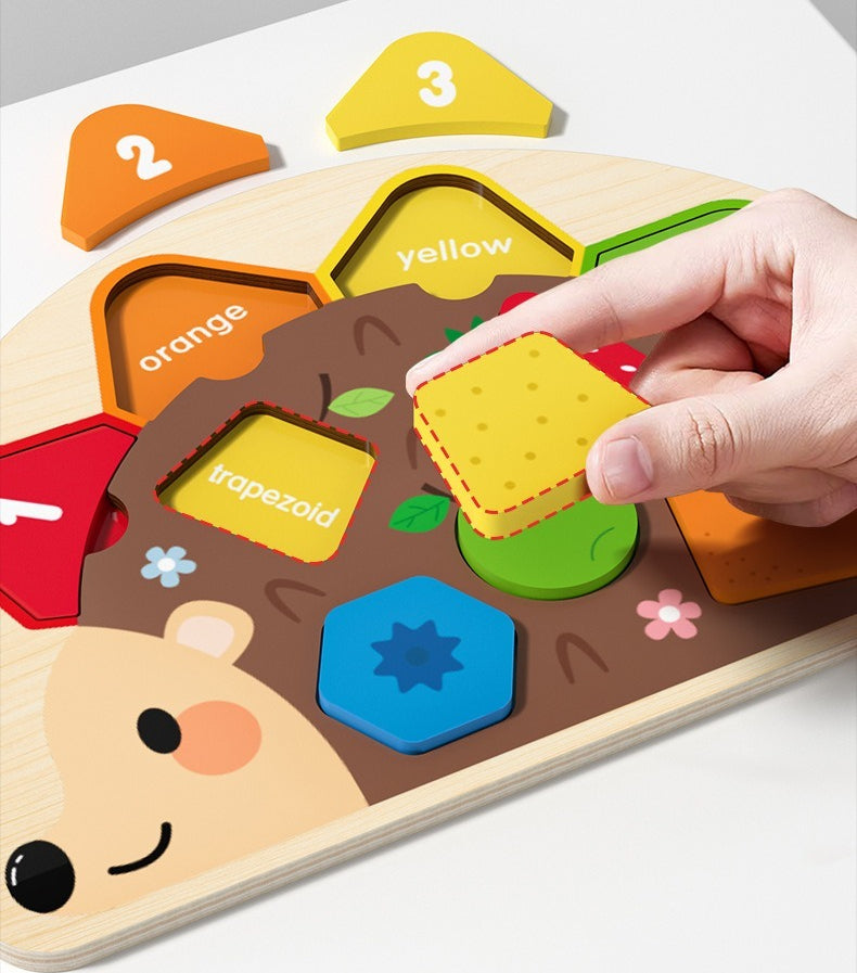 Hedgehog Wooden Shape & Color Puzzle