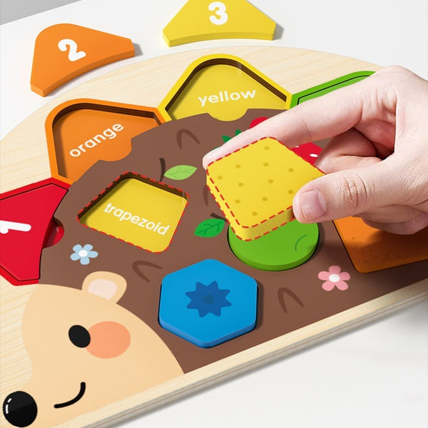Hedgehog Wooden Shape & Color Puzzle