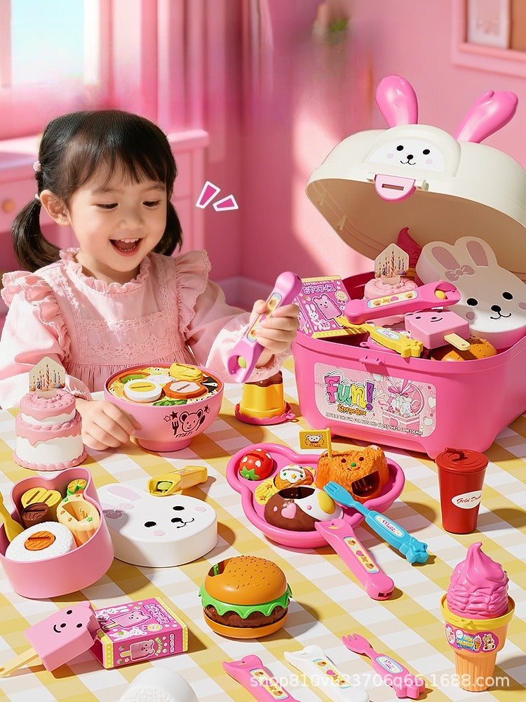 Rabbit Storage Box & 35-Piece Feeding Play Set