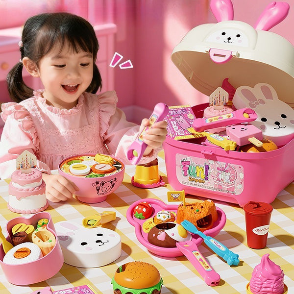 Rabbit Storage Box & 35-Piece Feeding Play Set