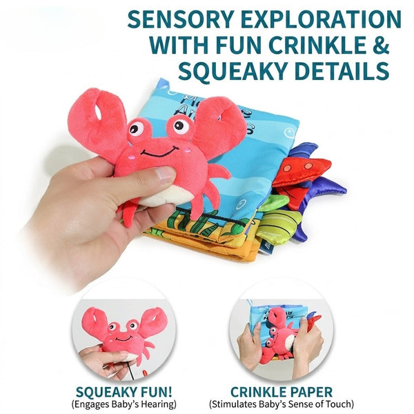 Soft Animal Tail Sensory Activity Book for Babies