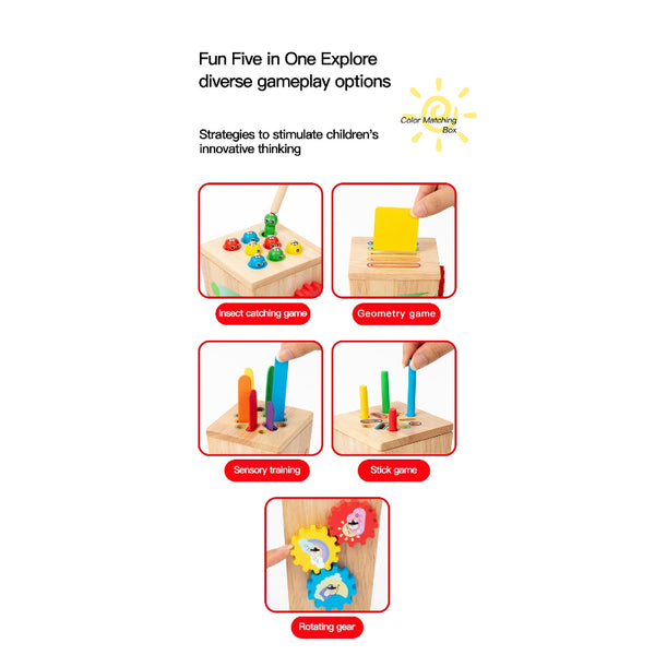 5-in-1 Wooden Montessori Activity Box
