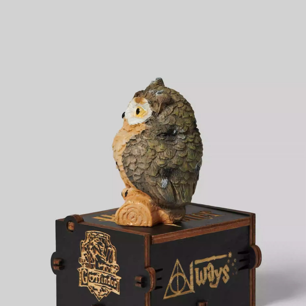 Owl Wooden Crank Music Box