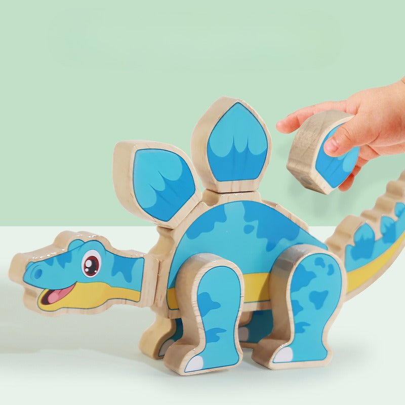 Mix & Match Magnetic Wooden Dinosaurs (Set of 4)