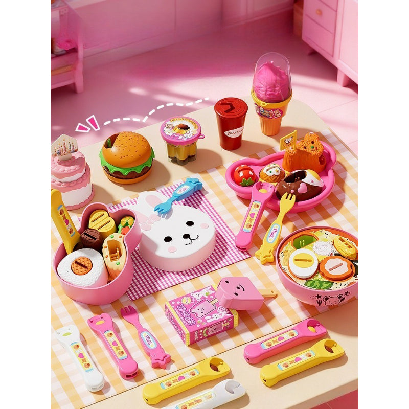 Rabbit Storage Box & 35-Piece Feeding Play Set