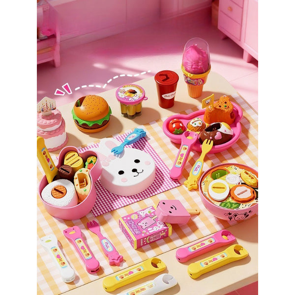Rabbit Storage Box & 35-Piece Feeding Play Set