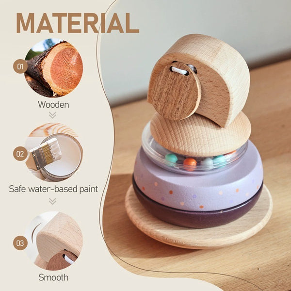 Wooden Elephant Stacking Toy for Toddlers