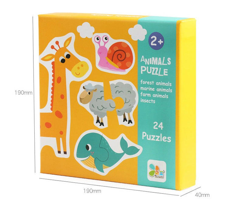 First Learning Wooden Matching Puzzles – Animal, Traffic & Veggie Sets