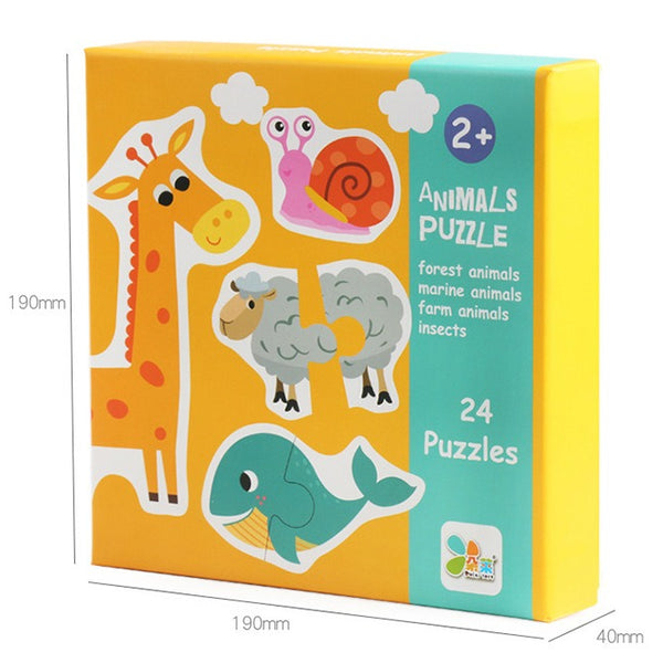 First Learning Wooden Matching Puzzles – Animal, Traffic & Veggie Sets