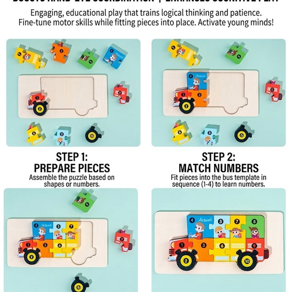 Wooden Number Jigsaw Puzzle for Kids