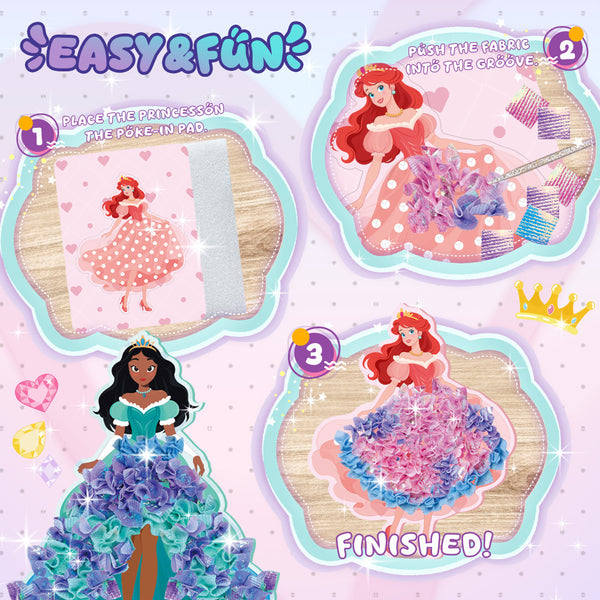 Magical Princess Poke-Art Craft Kit – 3D Dress-Making DIY Set for Kids (6+)