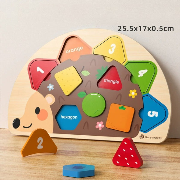 Hedgehog Wooden Shape & Color Puzzle