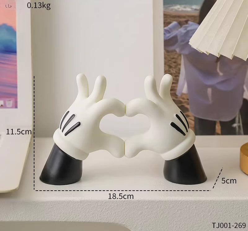 Mickey Style Heart Hands Ornament