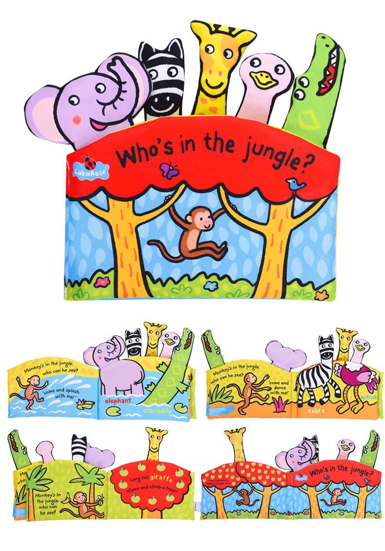 LakaRose Baby Sensory Soft Book - Crinkle & Squeak Animals