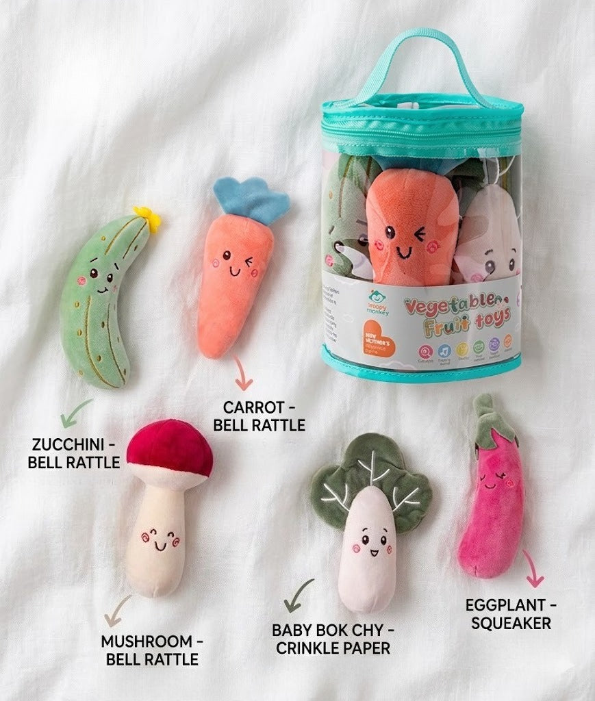 Soft Vegetable and Fruit Rattle Set