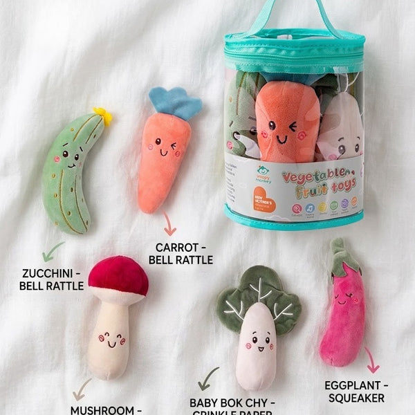 Soft Vegetable and Fruit Rattle Set