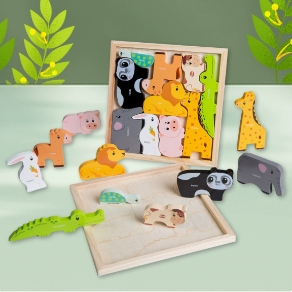Montessori Wooden Puzzle Set for Young Children