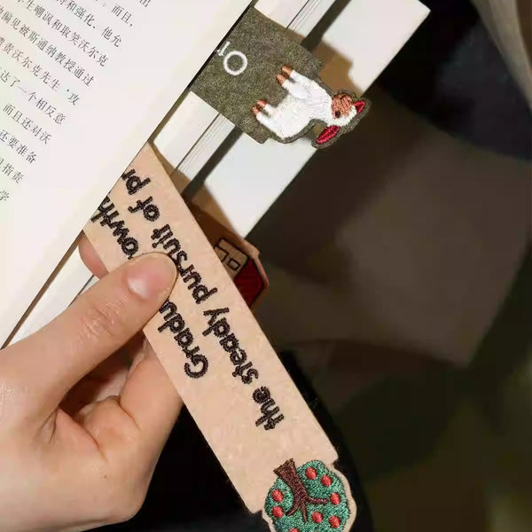 Embroidered Wool Felt Bookmark