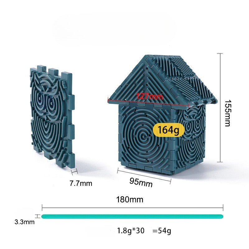 Blue plastic grid with measurements on a white background