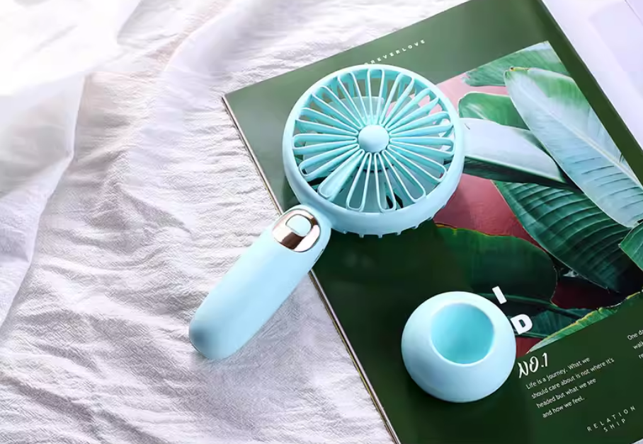 Portable Handheld Fan with Integrated Bluetooth Speaker