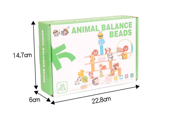 Wooden Animal Balance & Threading Beads Set