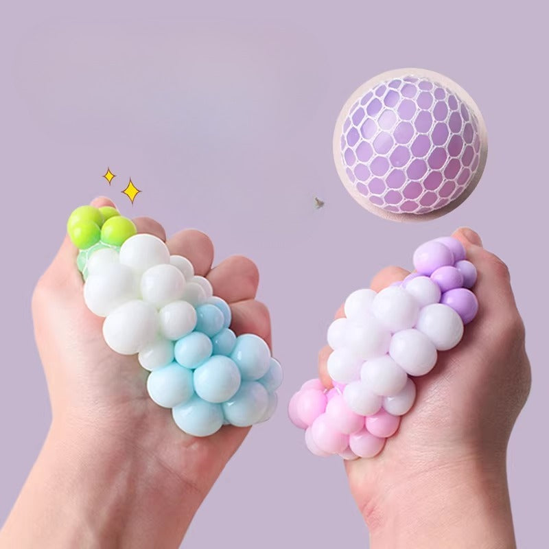 Tri-Color Mesh Grape Squish Ball