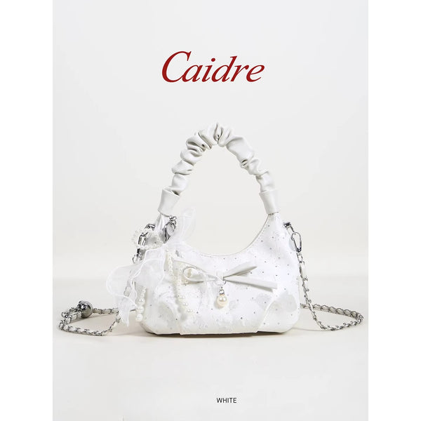 Pleated Cloud Crossbody Bag with Bow