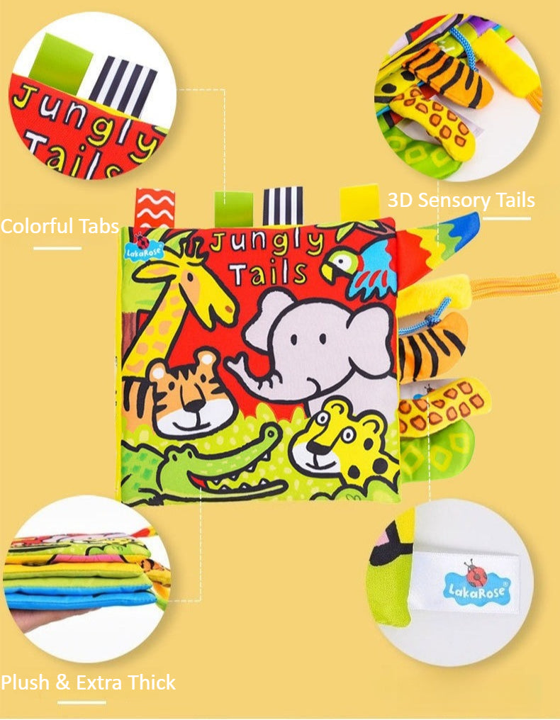 LakaRose Baby Sensory Soft Book - Crinkle & Squeak Animals