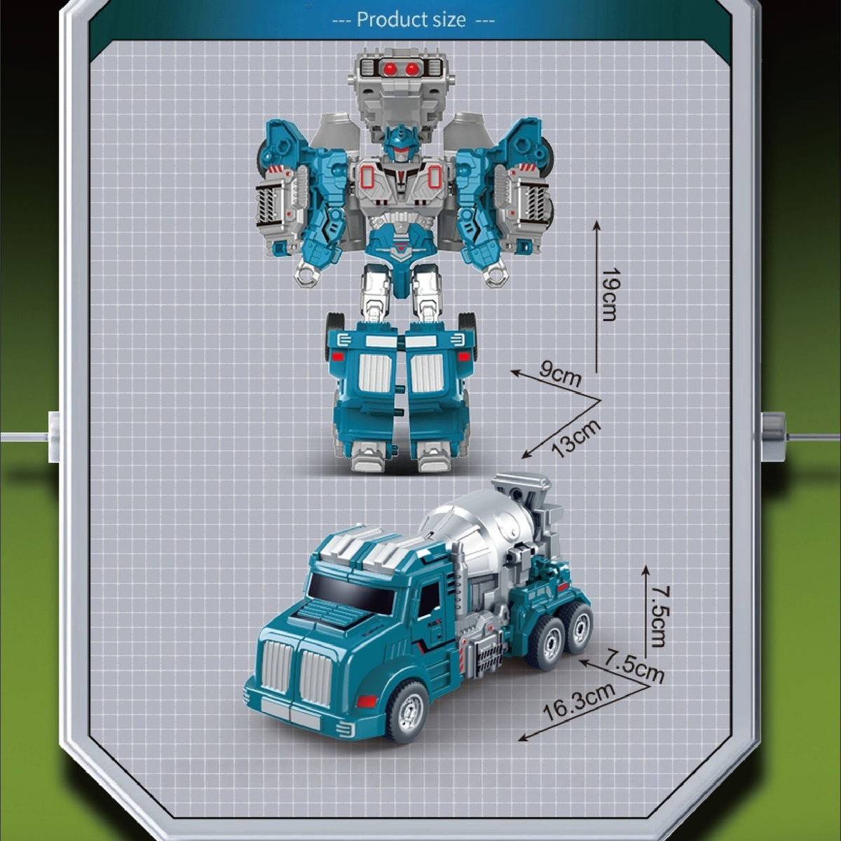 2-in-1 Construction Mixer Truck Transforming Robot