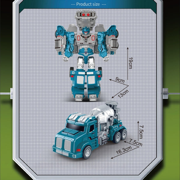 2-in-1 Construction Mixer Truck Transforming Robot