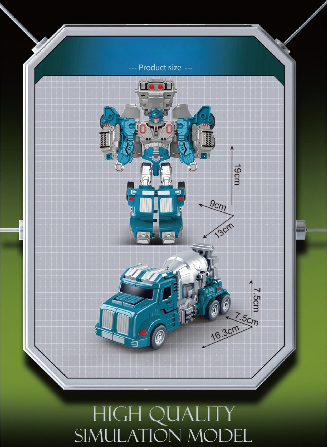 2-in-1 Construction Mixer Truck Transforming Robot