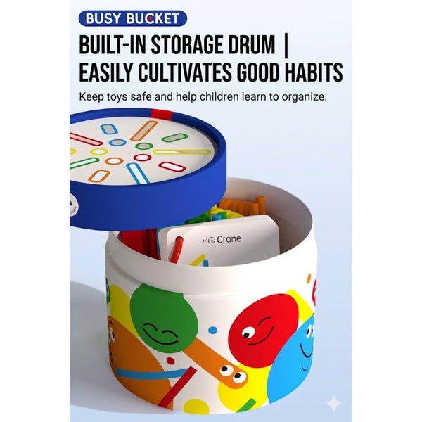 Busy Bucket Wooden Color and Shape Matching Set