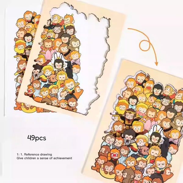 Wooden Sun Wukong Art Jigsaw Puzzle with Frame