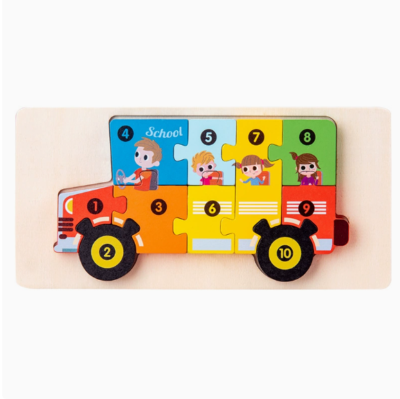 Wooden Number Jigsaw Puzzle for Kids