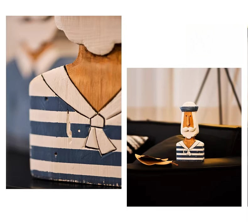 Paulownia Wood Sailor Character Ornament