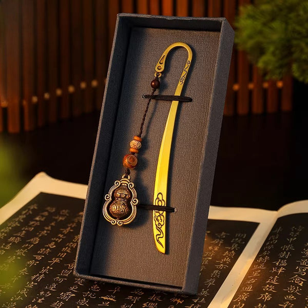 Chinese Style Brass Bookmark with Tassel