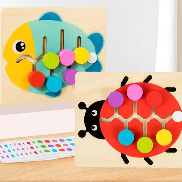 Wooden Animal Shape Color Logic Game