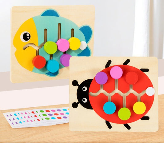 Wooden Animal Shape Color Logic Game
