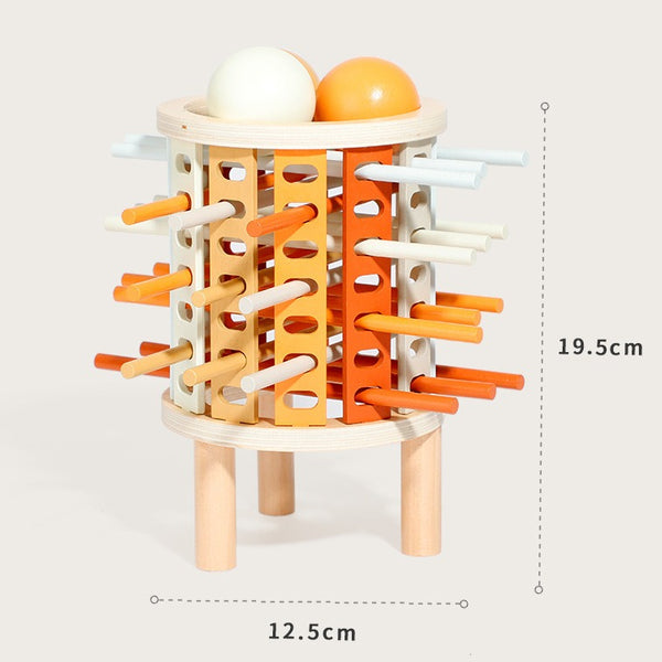 Wooden Pizza Tower Stick Pull Game