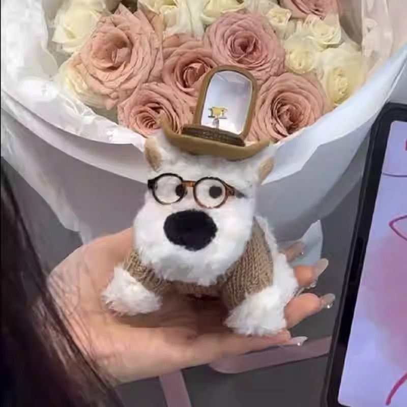 Plush Westie Dog Ring Box