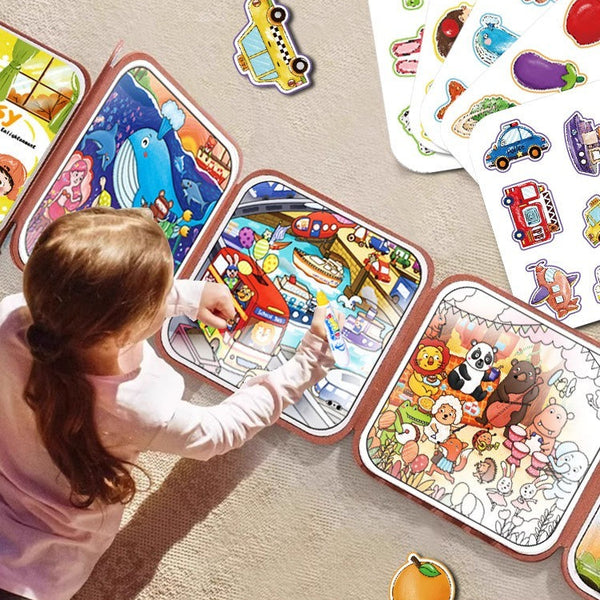 Baby Busy 2-in-1 Water Painting & Reusable Sticker Activity Book