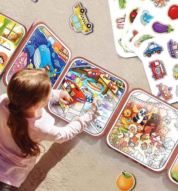 Baby Busy 2-in-1 Water Painting & Reusable Sticker Activity Book