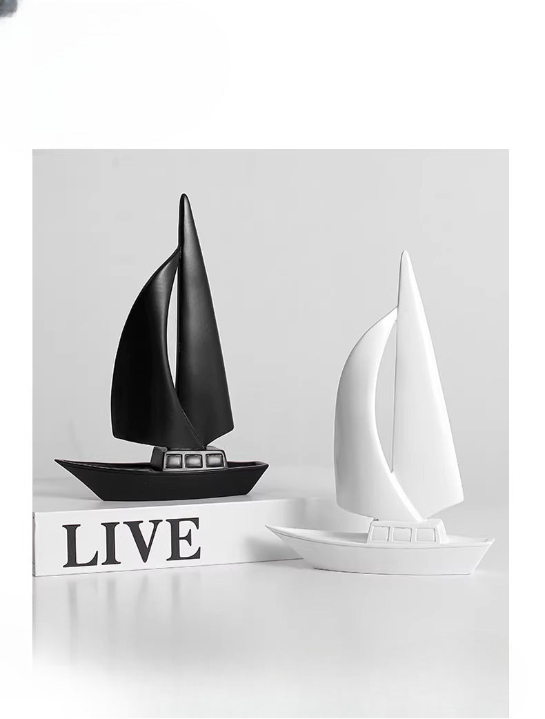 Modern Minimalist Sailboat Sculpture