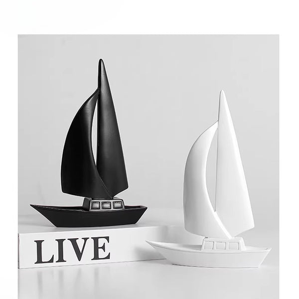 Modern Minimalist Sailboat Sculpture