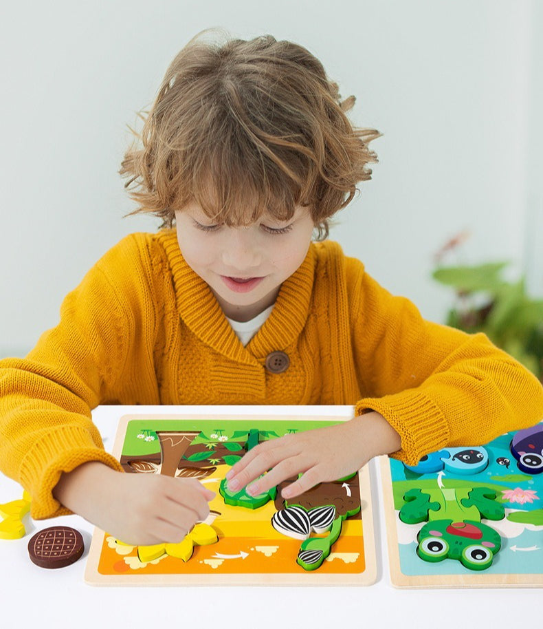 Growth Cycle Wooden Puzzles for Kids