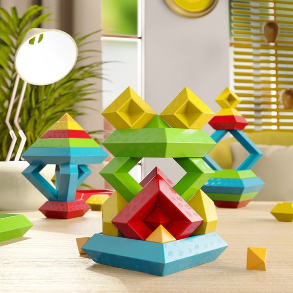 Geometric Pyramid Stacking Blocks - 45 Piece Set